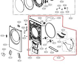 LG szárítógép első burkolati egység (tömítés, szűrő..)