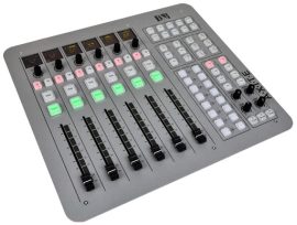 D&R Axite 6-féderes digitális rádiós keverőpult (Dante kártyával, hibriddel) 